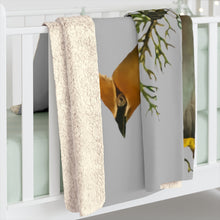 Load image into Gallery viewer, Cedar Waxwings Avian Splendor Sherpa Throw Blanket
