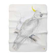 Load image into Gallery viewer, Greater Sulphur-crested Cockatoo Avian Splendor Sherpa Throw Blanket
