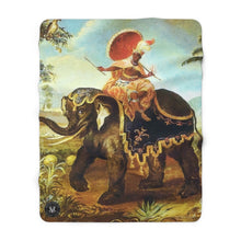 Load image into Gallery viewer, Allegorical Africa Baroque Noir Sherpa Throw Blanket
