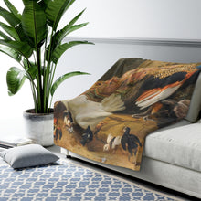 Load image into Gallery viewer, Birds Disturbed by Falcon Avian Splendor Sherpa Throw Blanket
