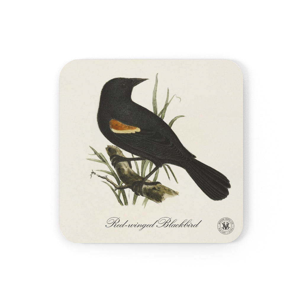 Red-winged Blackbird Avian Splendor Cork Back Coaster