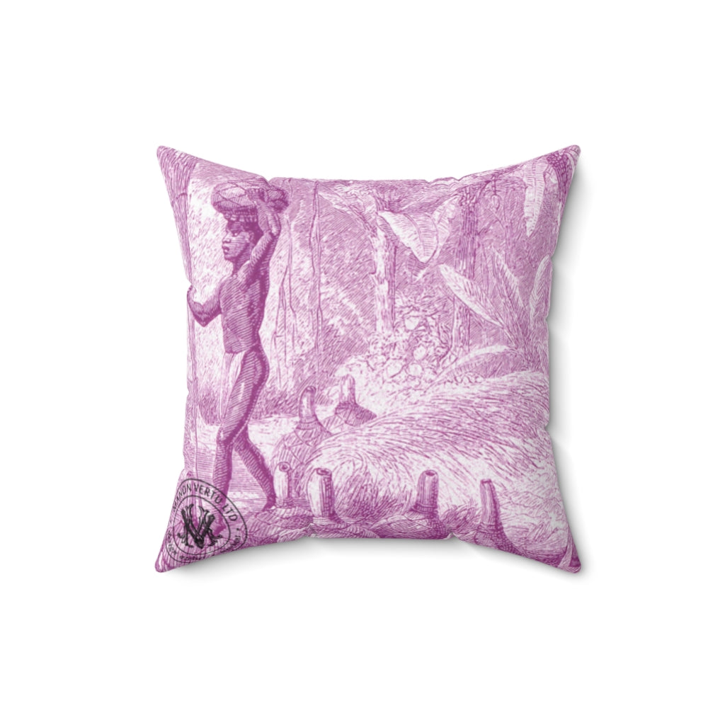 Brewing Pombe Baroque Noir Faux Suede Throw Pillow