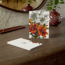 Load image into Gallery viewer, Orange &amp; White Lilies Verdant Blank Greeting Card
