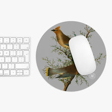 Load image into Gallery viewer, Cedar Waxwings Avian Splendor Round Mouse Pad
