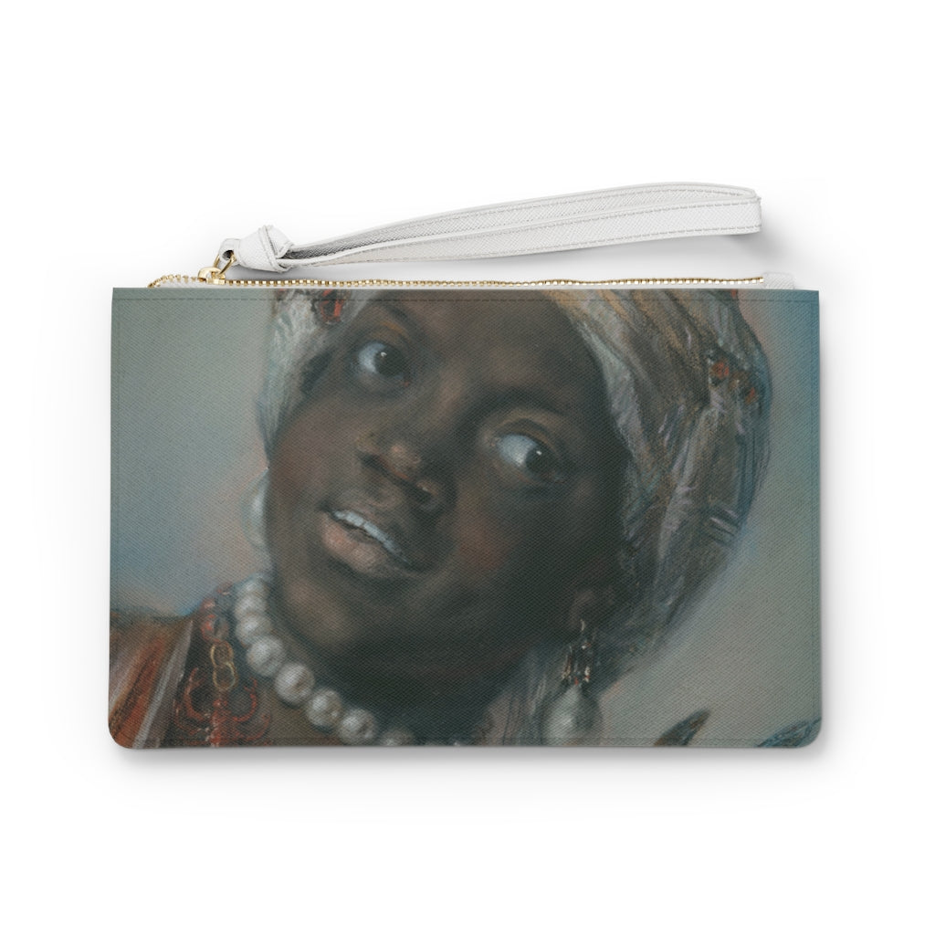Africa Allegory Baroque Noir Clutch Bag