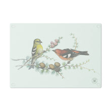 Load image into Gallery viewer, American White-winged Crossbill Avian Splendor Glass Cutting Board
