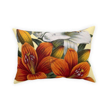 Load image into Gallery viewer, Orange &amp; White Lilies Verdant Broadcloth Throw Pillow
