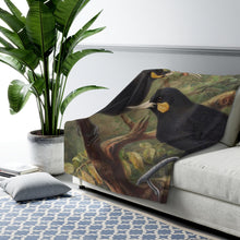 Load image into Gallery viewer, Three Huia Avian Splendor Sherpa Throw Blanket
