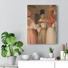 Load image into Gallery viewer, West Indian Flower Seller Baroque Noir Canvas Print
