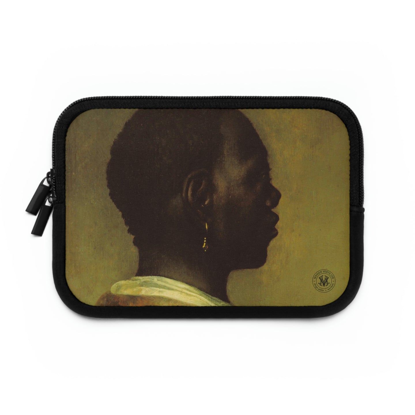 Man With A Gold Earring Baroque Noir Laptop & Tablet Sleeve