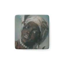 Load image into Gallery viewer, Africa Allegory Baroque Noir Porcelain Square Magnet
