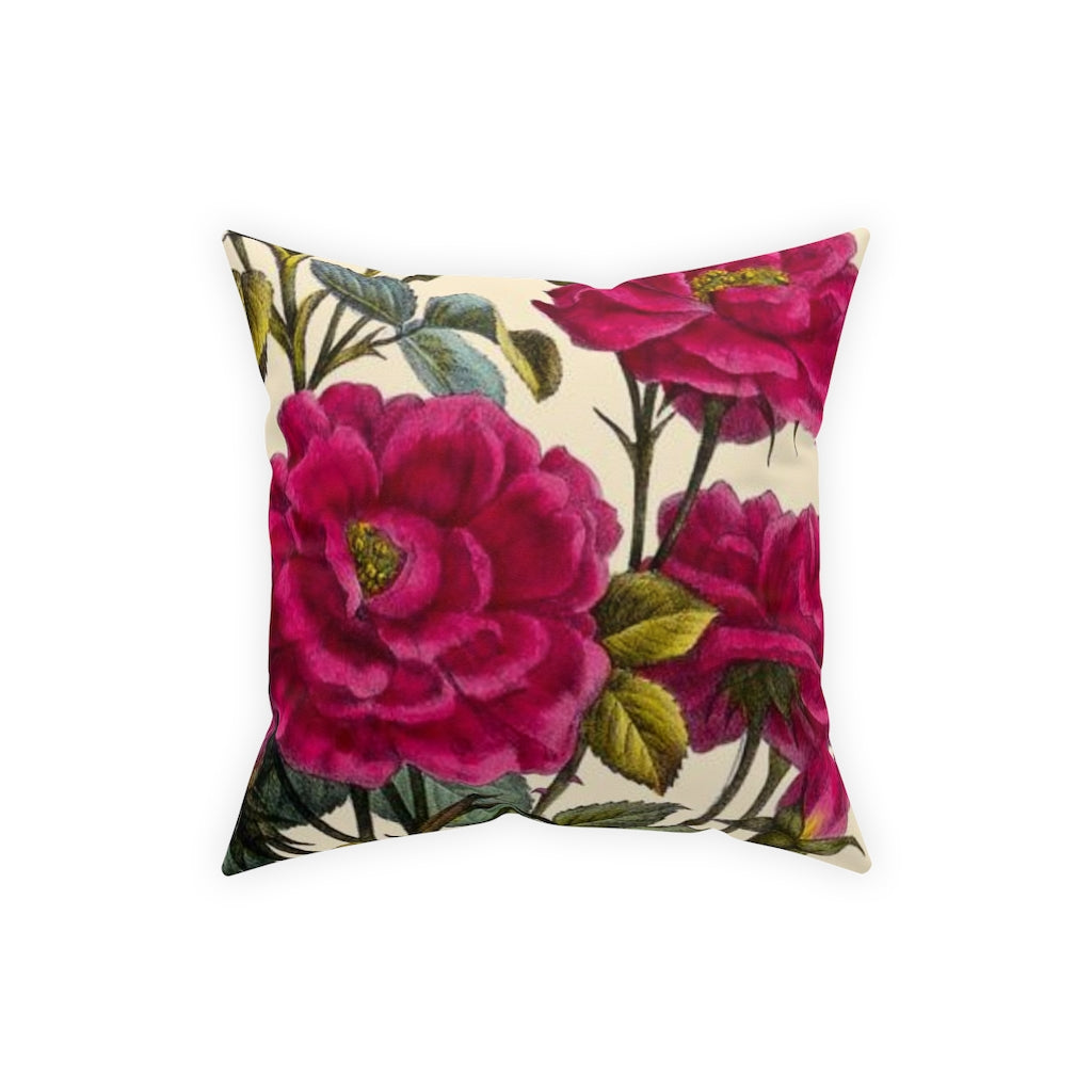 Flowering Rose Verdant Broadcloth Throw Pillow