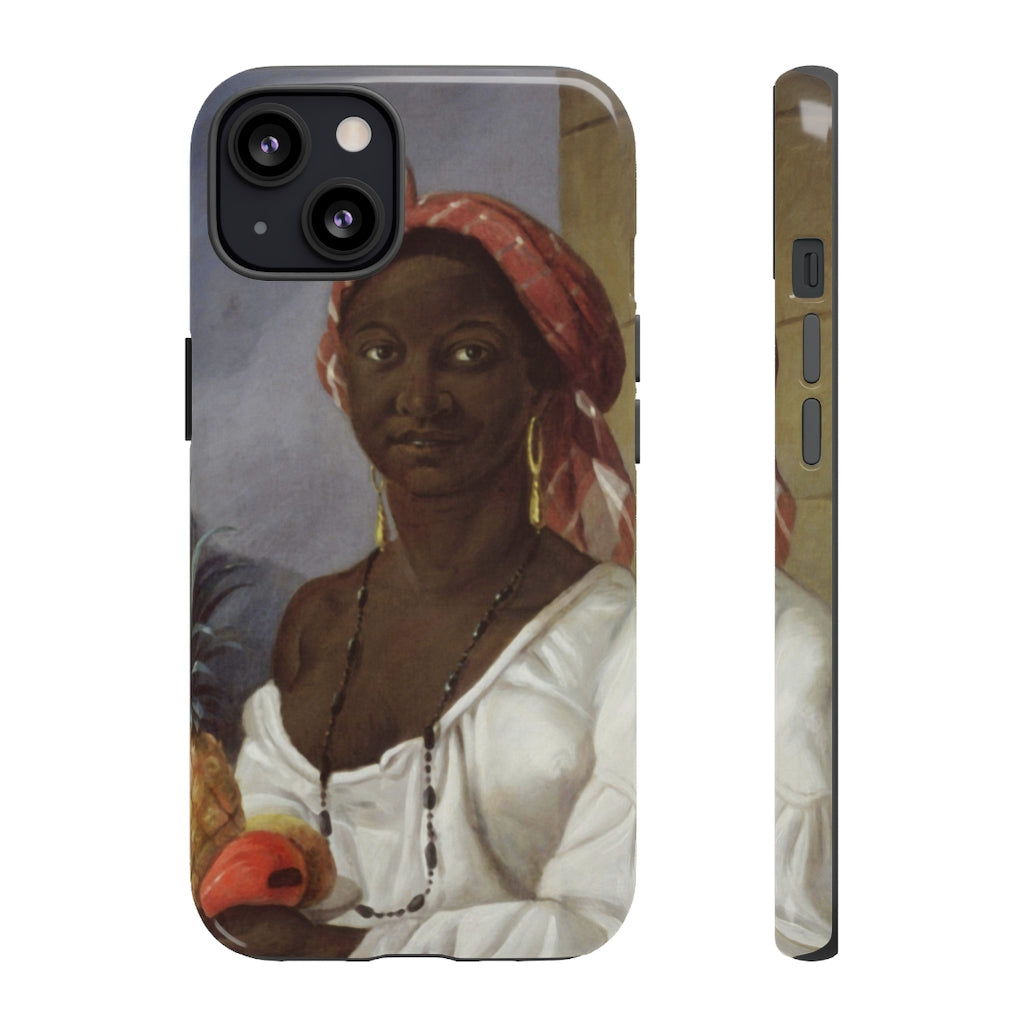 Haitian Woman With Fruit Baroque Noir Tough Phone Case