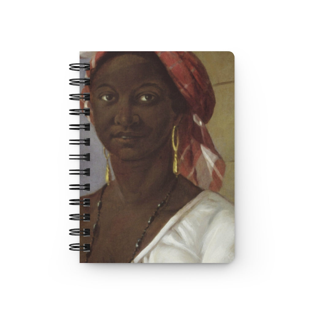 Haitian Woman With Fruit Baroque Noir Small Spiral Bound Notebook