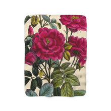 Load image into Gallery viewer, Flowering Rose Verdant Sherpa Throw Blanket
