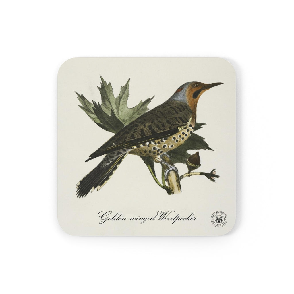 Golden-winged Woodpecker Avian Splendor Cork Back Coaster