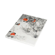 Load image into Gallery viewer, Bullfinches in Winter Avian Splendor Blank Greeting Card
