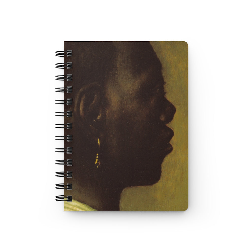 Man With A Gold Earring Baroque Noir Small Spiral Bound Notebook