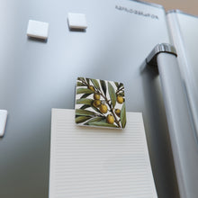 Load image into Gallery viewer, Olive Branch Verdant Porcelain Square Magnet

