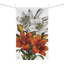 Load image into Gallery viewer, Orange &amp; White Lilies Verdant Kitchen Towel
