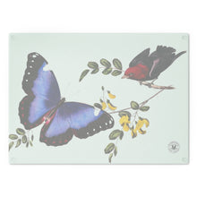Load image into Gallery viewer, Crimson-Hooded Manakin Avian Splendor Glass Cutting Board
