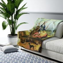 Load image into Gallery viewer, Allegorical Asia Baroque Noir Sherpa Throw Blanket
