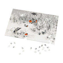 Load image into Gallery viewer, Bullfinches in Winter Avian Splendor Jigsaw Puzzle
