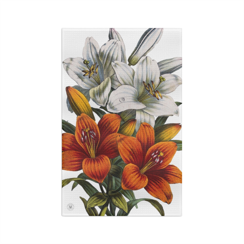 Orange & White Lilies Verdant Kitchen Towel