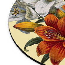 Load image into Gallery viewer, Orange &amp; White Lilies Verdant Round Mouse Pad
