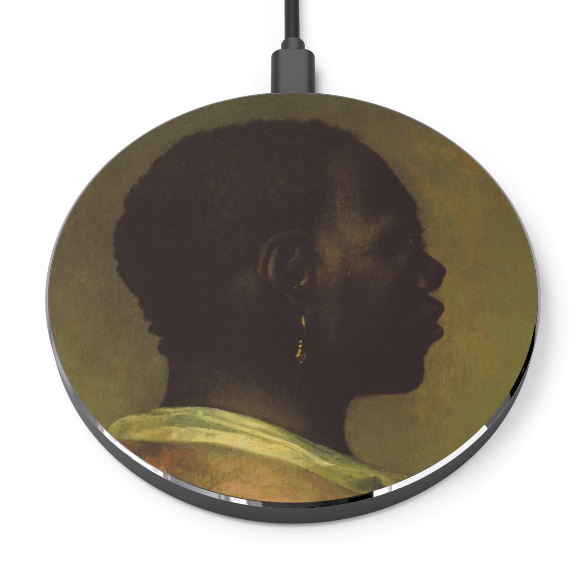 Man With A Gold Earring Baroque Noir Wireless Charging Pad