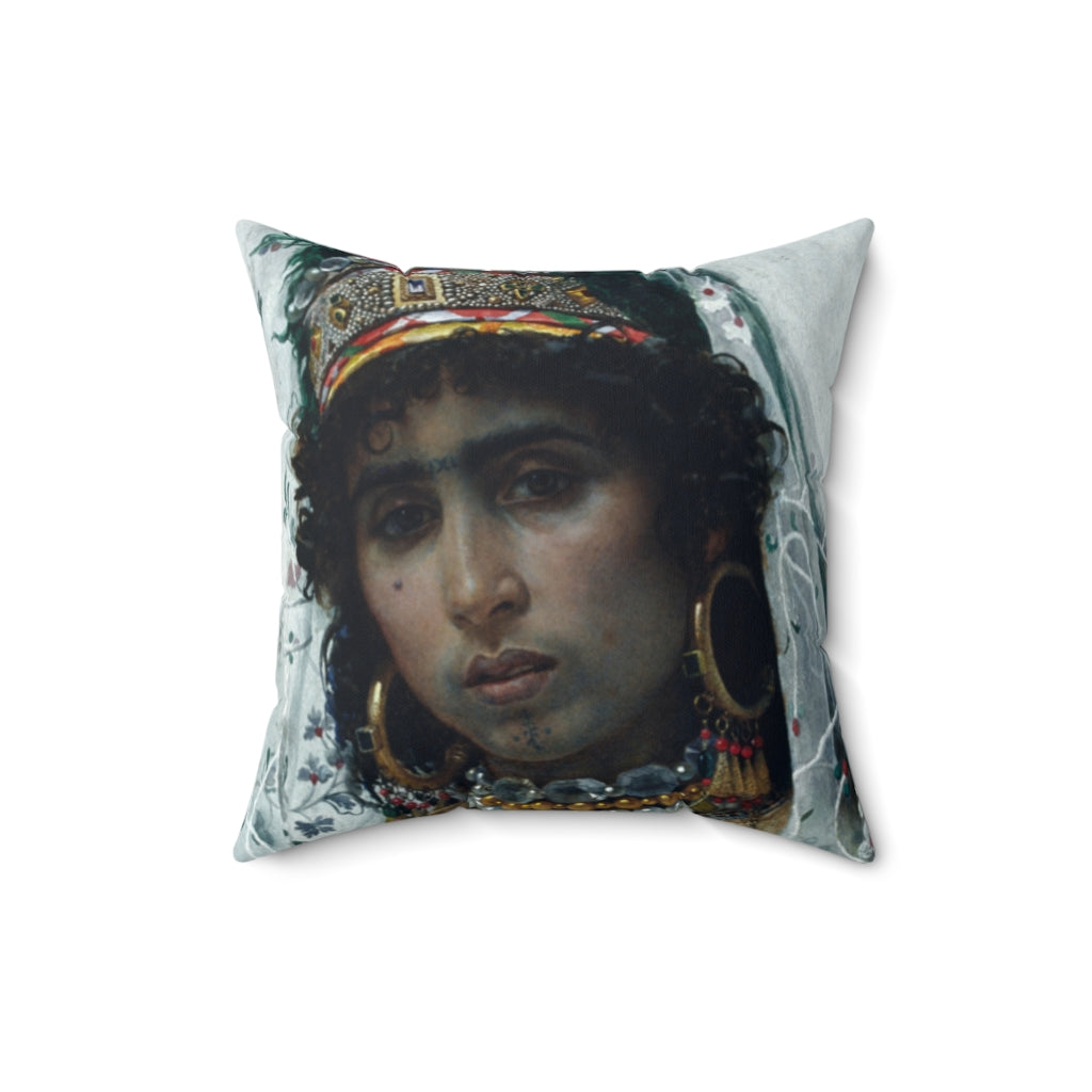 Berber Bride Baroque Noir Faux Suede Throw Pillow