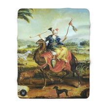 Load image into Gallery viewer, Allegorical Asia Baroque Noir Sherpa Throw Blanket
