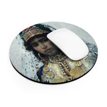 Load image into Gallery viewer, Berber Bride Baroque Noir Round Mouse Pad

