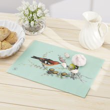 Load image into Gallery viewer, American White-winged Crossbill Avian Splendor Glass Cutting Board
