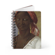 Load image into Gallery viewer, Haitian Woman With Fruit Baroque Noir Small Spiral Bound Notebook

