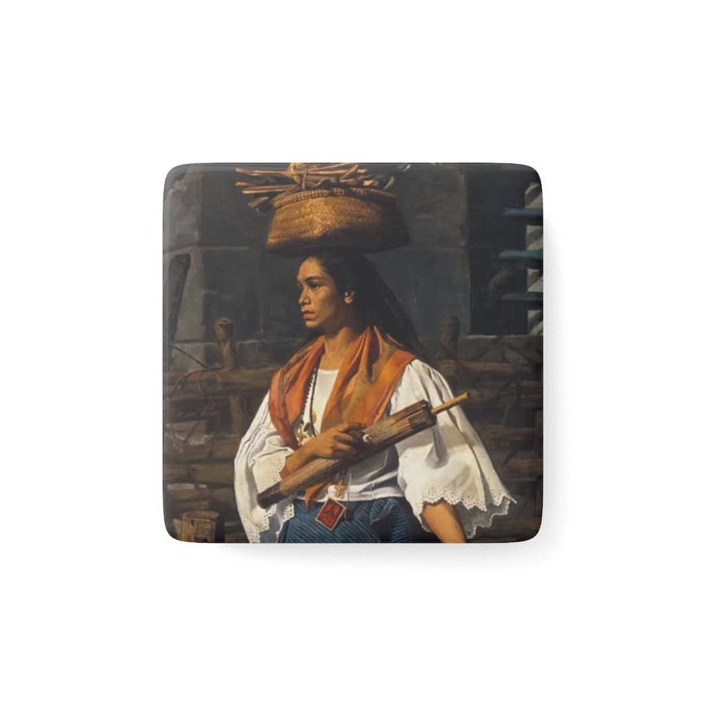 Mujer Filipina Baroque Noir Porcelain Square Magnet