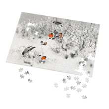 Load image into Gallery viewer, Bullfinches in Winter Avian Splendor Jigsaw Puzzle
