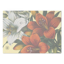 Load image into Gallery viewer, Orange &amp; White Lilies Verdant Glass Cutting Board
