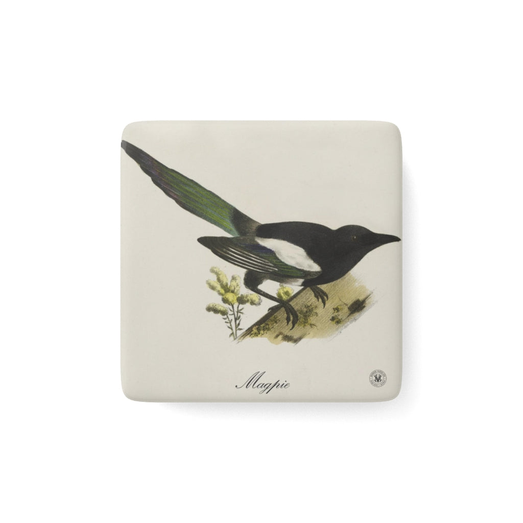 Magpie Avian Splendor Porcelain Square Magnet