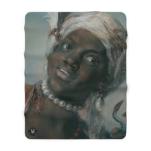 Load image into Gallery viewer, Africa Allegory Baroque Noir Sherpa Throw Blanket
